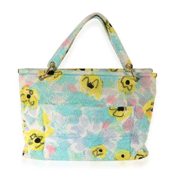Chanel Multicolor Floral Print Terrycloth Frame Tote - Picture 1 of 7